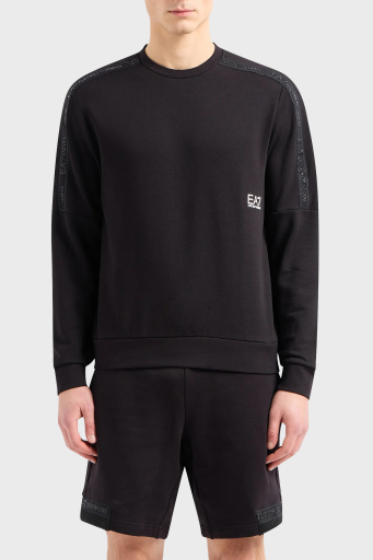 EA7 Pamuklu Regular Fit Bisiklet Yaka Erkek Sweat 3DPM56 PJEQZ 0200 SİYAH - 1