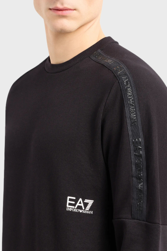EA7 Pamuklu Regular Fit Bisiklet Yaka Erkek Sweat 3DPM56 PJEQZ 0200 SİYAH - 2