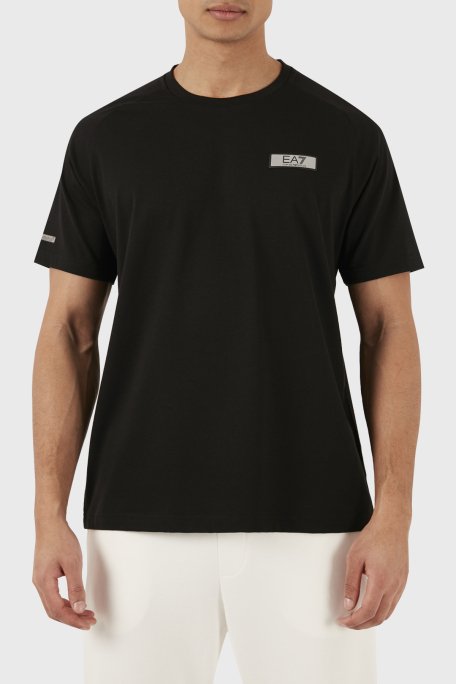 EA7 Pamuklu Regular Fit Bisiklet Yaka Erkek T Shirt 3DPT24 PJUVZ 1200 SİYAH - 1