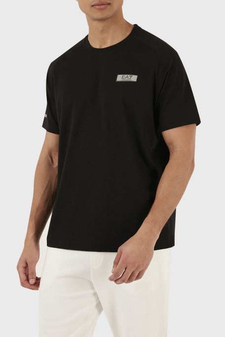 EA7 Pamuklu Regular Fit Bisiklet Yaka Erkek T Shirt 3DPT24 PJUVZ 1200 SİYAH - 2