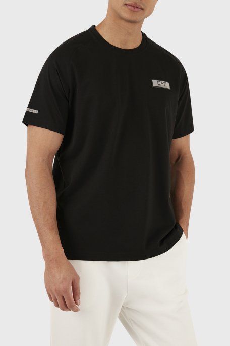 EA7 Pamuklu Regular Fit Bisiklet Yaka Erkek T Shirt 3DPT24 PJUVZ 1200 SİYAH - 4