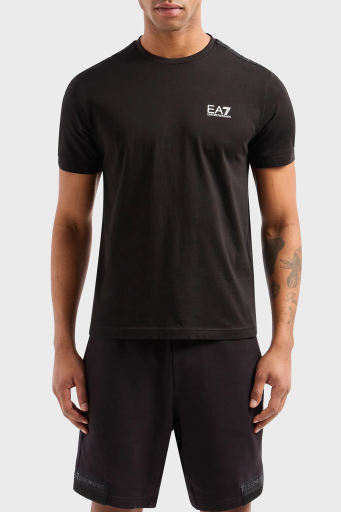 EA7 Pamuklu Regular Fit Bisiklet Yaka Erkek T Shirt 3DPT35 PJ02Z 0200 SİYAH - 1