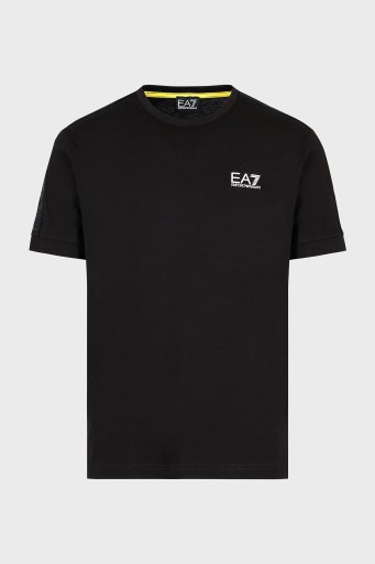 EA7 Pamuklu Regular Fit Bisiklet Yaka Erkek T Shirt 3DPT35 PJ02Z 0200 SİYAH - 10