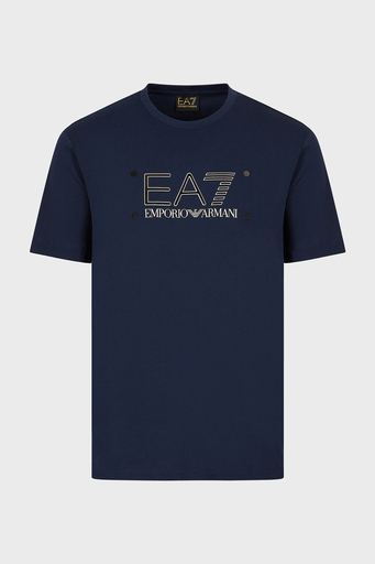 EA7 Pamuklu Regular Fit Bisiklet Yaka Erkek T Shirt 3RPT20 PJM9Z 1554 LACİVERT - 3