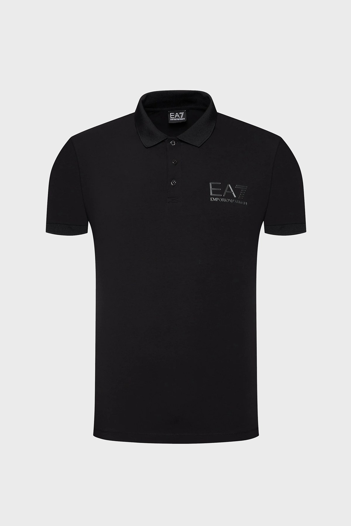 EA7 Pamuklu Regular Fit Düğmeli T Shirt Erkek Polo 3LPF78 PJBVZ 1200 SİYAH
