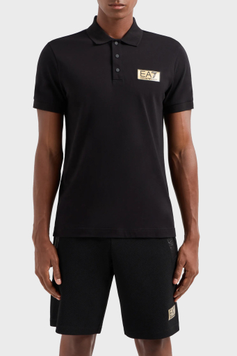 EA7 Pamuklu Regular Fit Erkek Polo Yaka T Shirt 3DPF02 PJ5AZ 1200 SİYAH - 6