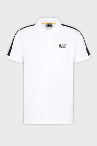 EA7 Pamuklu Regular Fit Erkek Polo Yaka T Shirt 3DPF23 PJ02Z 1100 BEYAZ - 5