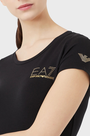 EA7 - EA7 Pamuklu Slim Fit Bisiklet Yaka Bayan T Shirt 8NTT65 TJDQZ 1200 SİYAH (1)