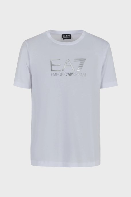 EA7 Pamuklu Slim Fit Bisiklet Yaka Erkek T Shirt 3DPT71 PJM9Z 1100 BEYAZ - 5