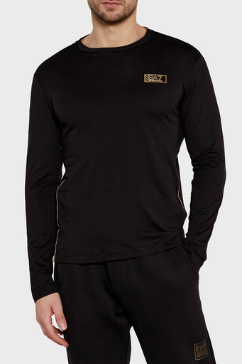 EA7 Pamuklu Slim Fit Bisiklet Yaka Uzun Kollu Erkek T Shirt 7M000008 AF10170 UC001 SİYAH - 5