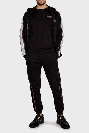 EA7 Pamuklu Slim Fit Bisiklet Yaka Uzun Kollu Erkek T Shirt 7M000008 AF10170 UC001 SİYAH - 7
