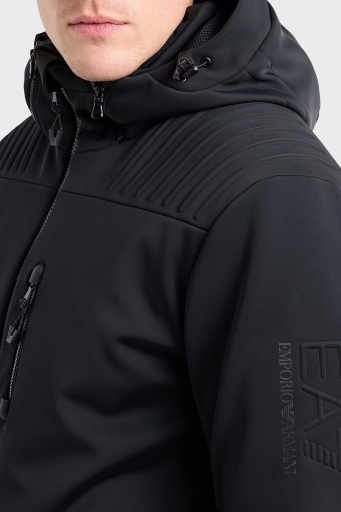 EA7 Regular Fit Çıkarılabilir Kapüşonlu Erkek Mont 6DPG12 PN8HZ 1200 SİYAH - 14