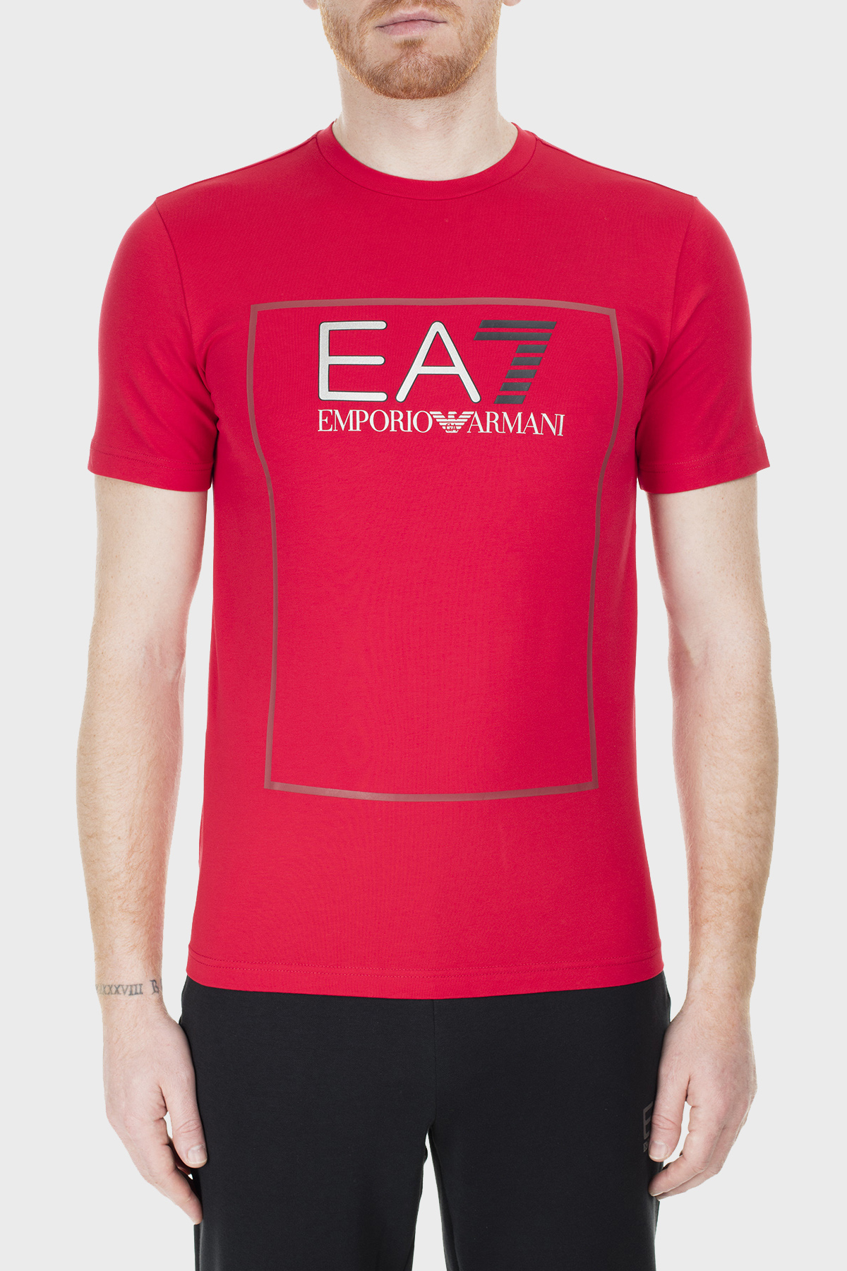 EA7 Regular Fit Erkek T Shirt S 6GPT09 PJ20Z 1450 KIRMIZI