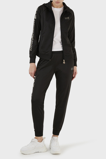 EA7 Regular Fit Fermuarlı Kapüşonlu Bayan Eşofman Takımı 6LTV62 TJ26Z 0200 SİYAH - 8