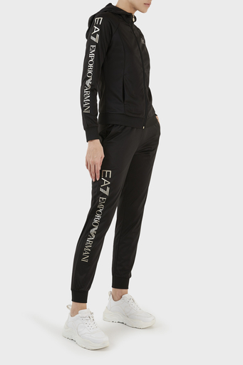 EA7 Regular Fit Fermuarlı Kapüşonlu Bayan Eşofman Takımı 6LTV62 TJ26Z 0200 SİYAH - 9