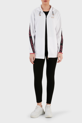 EA7 Regular Fit Fermuarlı Teknik Kumaşlı Kapüşonlu Bayan Sweat 3RTM04 TJKWZ 1100 BEYAZ - 10