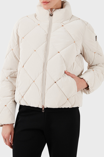 EA7 Regular Fit Gizli Kapüşonlu Dik Yaka Crop Şişme Bayan Mont 6DTB14 TNDMZ 1120 BEYAZ - 1
