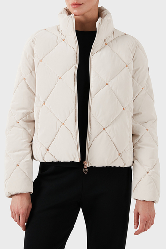 EA7 Regular Fit Gizli Kapüşonlu Dik Yaka Crop Şişme Bayan Mont 6DTB14 TNDMZ 1120 BEYAZ - 3