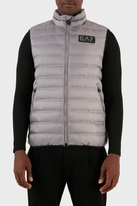 EA7 Regular Fit Kuş Tüyü Dolgulu Şişme Erkek Yelek 6RPQ02 PN5ZZ 1920 GRİ - 1