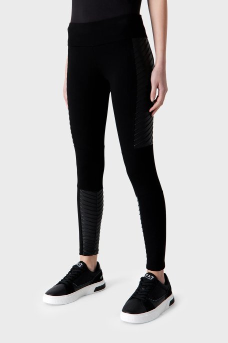 EA7 Slim Fit Viskon Karışımlı Kışlık Bayan Tayt 6RTP73 TJRLZ 1200 SİYAH - 1