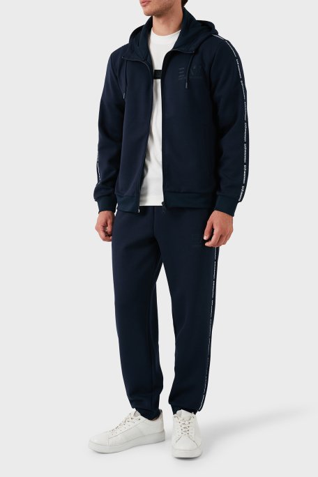 EA7 Streç Logolu Kapüşonlu Erkek Sweat 6DPM91 PJZZZ 1576 LACİVERT - 4