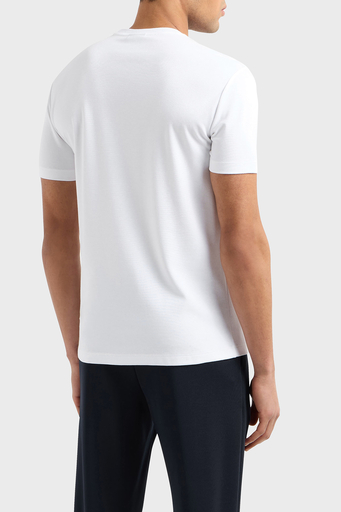EA7 Streç Logolu Slim Fit Bisiklet Yaka Erkek T Shirt 7M000301 AF13739 U0002 BEYAZ