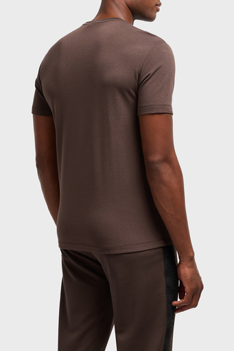 EA7 Streç Logolu Slim Fit Bisiklet Yaka Erkek T Shirt 7M000301 AF13739 U6139 KAHVE