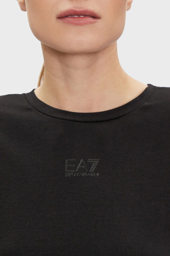 EA7 Streç Pamuklu Boxy Fit Bayan T Shirt 3DTT22 TJ6SZ 1200 SİYAH - 10