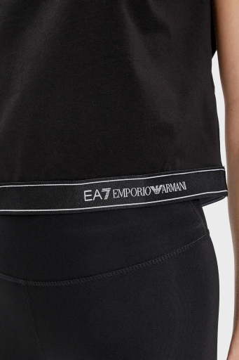 EA7 Streç Pamuklu Boxy Fit Bayan T Shirt 3DTT22 TJ6SZ 1200 SİYAH - 11