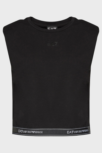 EA7 Streç Pamuklu Boxy Fit Bayan T Shirt 3DTT22 TJ6SZ 1200 SİYAH - 12