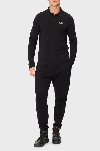 EA7 Streç Pamuklu Regular Fit Düğmeli Erkek Polo Yaka T Shirt 8NPF15 PJVQZ 0208 SİYAH - 3