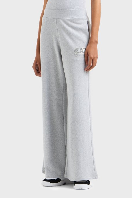 EA7 Wide Leg Normal Bel Bol Paça Logolu Bayan Pantolon 7W000179 AF12473 O8002 GRİ - 2