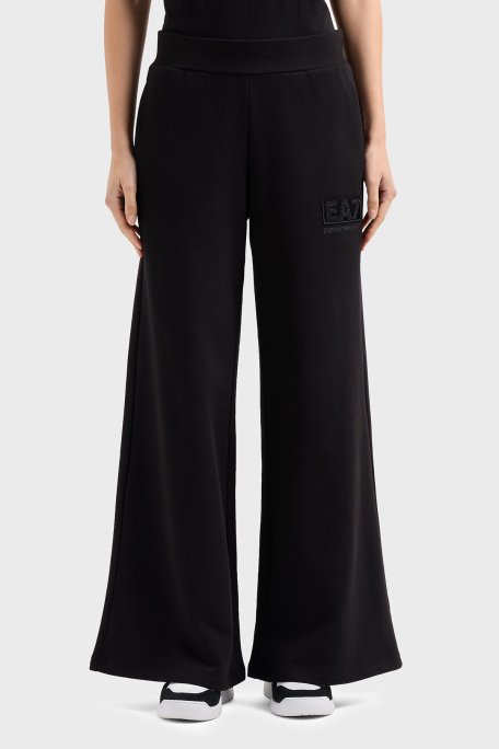 EA7 Wide Leg Normal Bel Bol Paça Logolu Bayan Pantolon 7W000179 AF12473 UC001 SİYAH - 1
