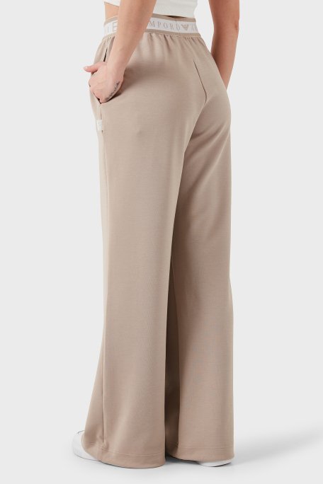 EA7 Wide Leg Yüksek Bel Bol Paça Logolu Bayan Pantolon 7W000281 AF12501 U6155 BEJ - 5