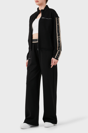 EA7 Wide Leg Yüksek Bel Bol Paça Logolu Bayan Pantolon 7W000281 AF12501 UC001 SİYAH - 10