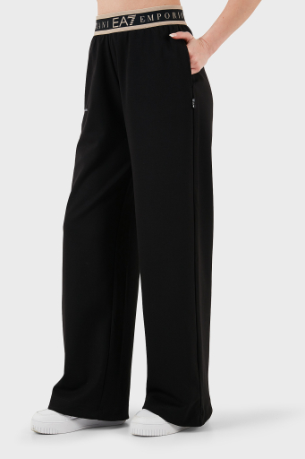 EA7 Wide Leg Yüksek Bel Bol Paça Logolu Bayan Pantolon 7W000281 AF12501 UC001 SİYAH - 11