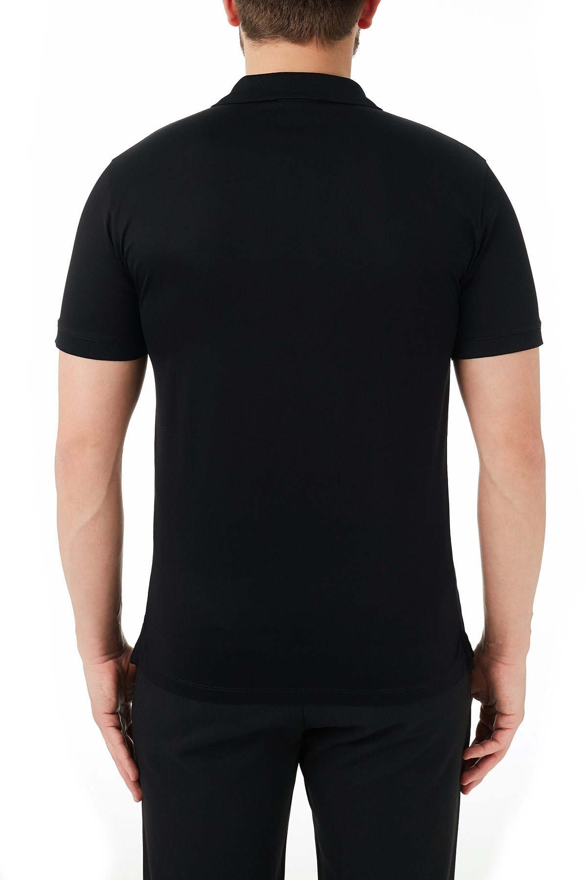 Emporio Armani % 100 Pamuk Düğmeli T Shirt Erkek Polo 3K1FC5 1JTUZ 0999 SİYAH