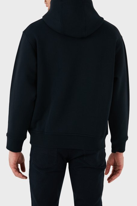 Emporio Armani % 100 Pamuk Logolu Regular Fit Kapüşonlu Erkek Sweat 6D1M93 1JTAZ 0985 LACİVERT - 3
