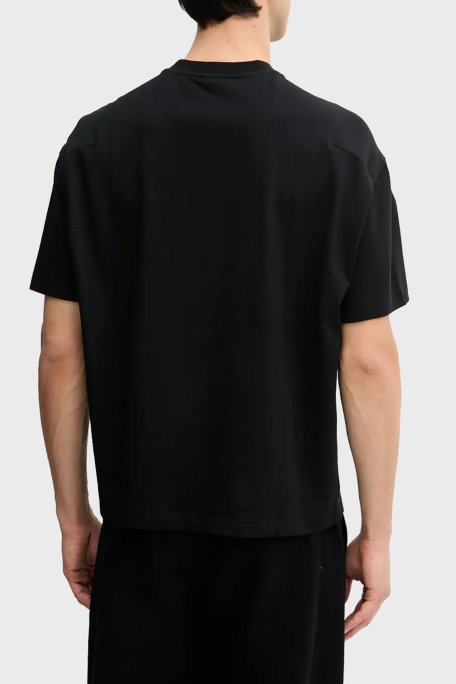 Emporio Armani % 100 Pamuk Oversize Bisiklet Yaka Logolu Erkek T Shirt EM001060 AF13715 UC001 SİYAH - 3