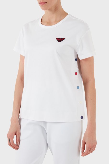 Emporio Armani % 100 Pamuk Regular Fit Bisiklet Yaka Bayan T Shirt 6D2M8I 2JKAZ 0100 BEYAZ - 1
