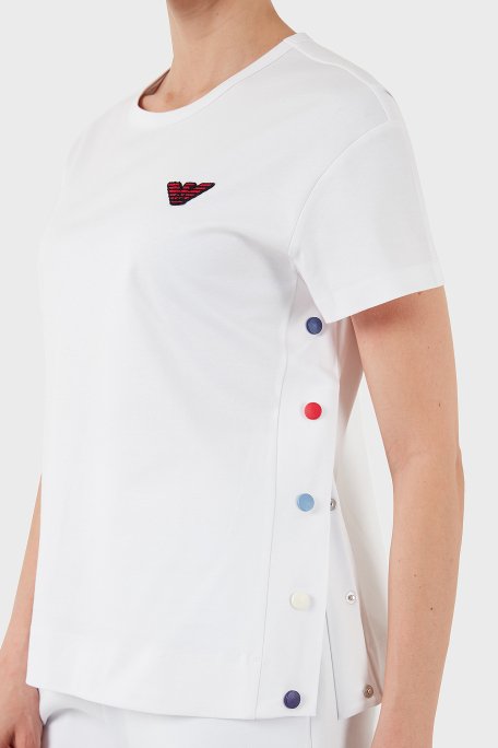 Emporio Armani % 100 Pamuk Regular Fit Bisiklet Yaka Bayan T Shirt 6D2M8I 2JKAZ 0100 BEYAZ - 5