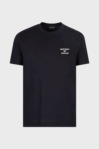 Emporio Armani % 100 Pamuk Regular Fit Bisiklet Yaka Erkek T Shirt 6L1TS6 1JSAZ 0920 LACİVERT - 4