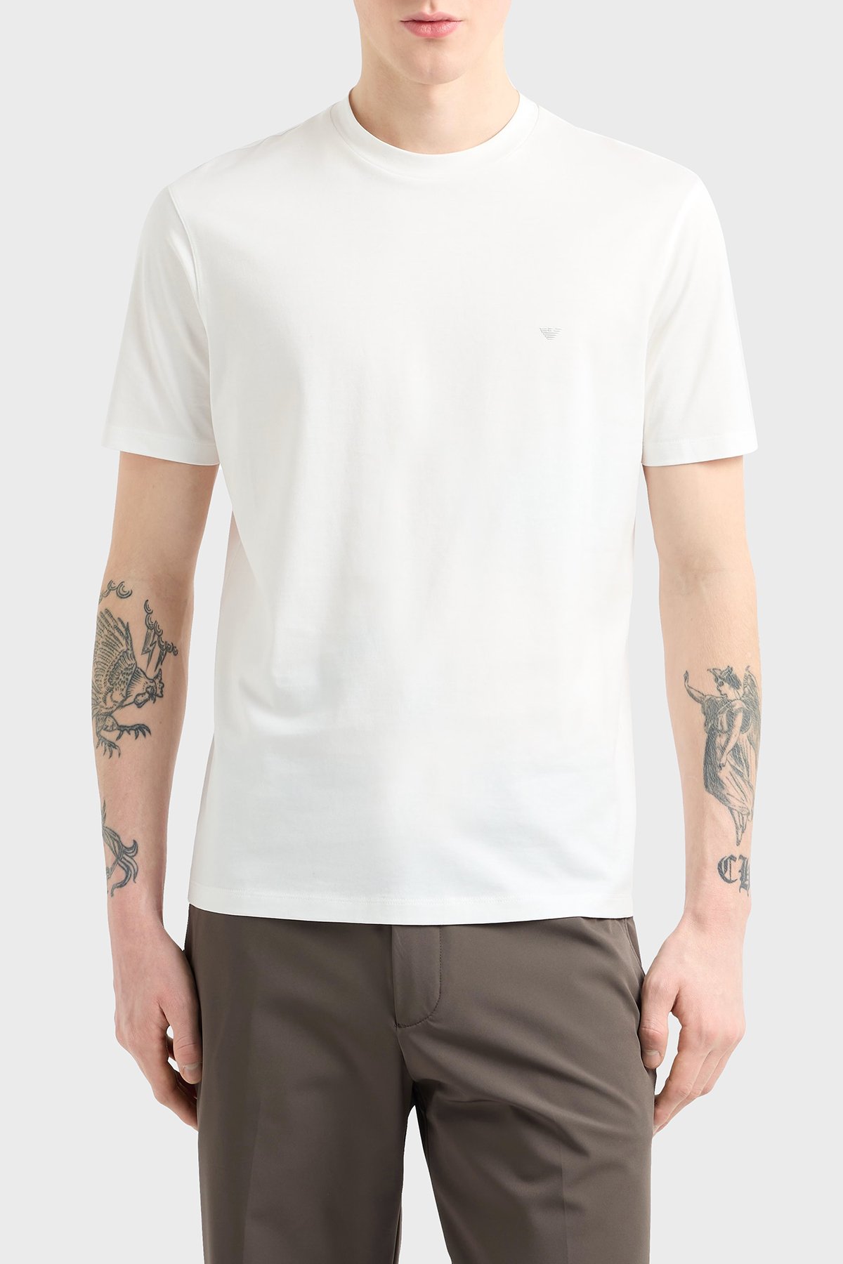 Emporio Armani % 100 Pamuk Regular Fit Bisiklet Yaka Erkek T
