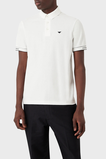 Emporio Armani % 100 Pamuk Regular Fit Düğmeli Erkek Polo T Shirt 3R1F67 1JCYZ 01H4 BEYAZ - 1