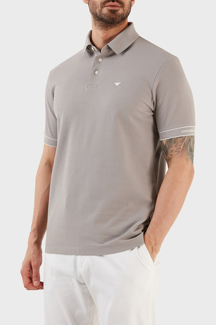 Emporio Armani - Emporio Armani % 100 Pamuk Regular Fit Düğmeli Erkek Polo T Shirt 3R1F67 1JCYZ 06A4 GRİ (1)
