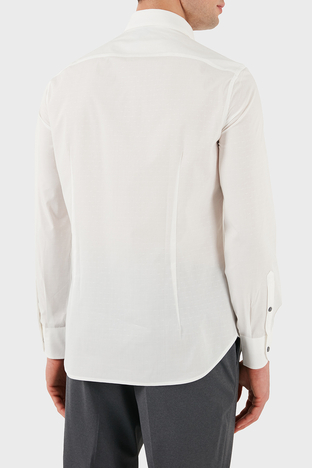 Emporio Armani - Emporio Armani % 100 Pamuk Regular Fit Düğmeli Uzun Kollu Erkek Gömlek EM001537 AF14341 F0094 BEYAZ (1)
