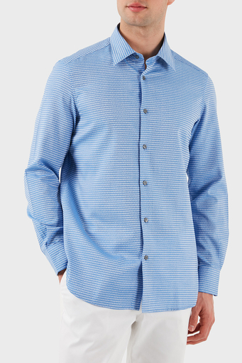 Emporio Armani % 100 Pamuk Regular Fit Düğmeli Uzun Kollu Erkek Gömlek EM001537 AF14341 F9060 AÇIK MAVİ - 1