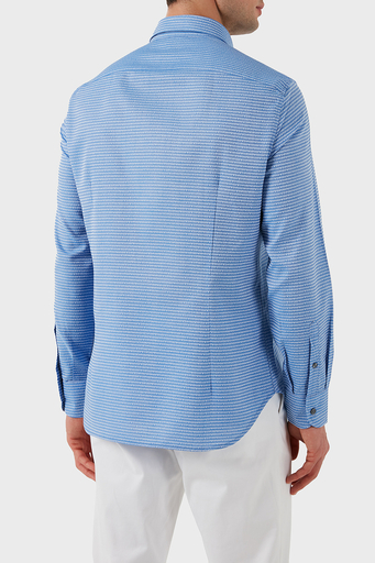 Emporio Armani % 100 Pamuk Regular Fit Düğmeli Uzun Kollu Erkek Gömlek EM001537 AF14341 F9060 AÇIK MAVİ - 2