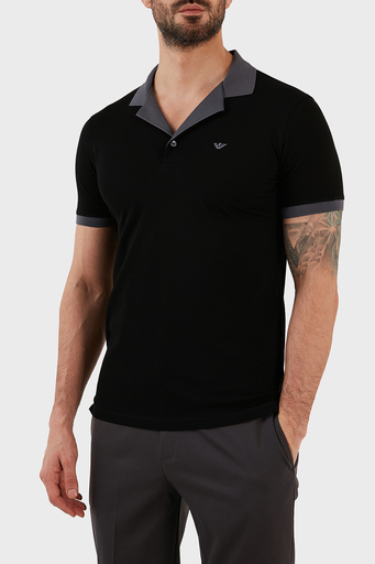 Emporio Armani % 100 Pamuk Regular Fit Erkek Polo T Shirt 3R1F80 1JTKZ 0999 SİYAH - 3