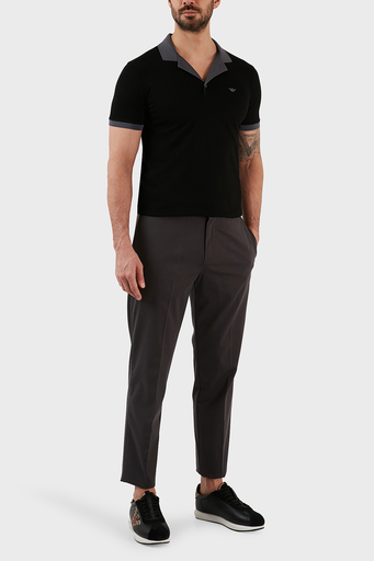 Emporio Armani % 100 Pamuk Regular Fit Erkek Polo T Shirt 3R1F80 1JTKZ 0999 SİYAH - 5